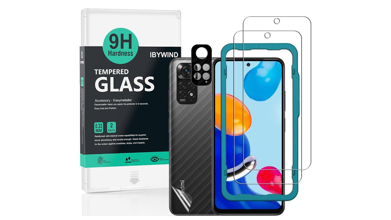 Redmi Note 11 4G Tempered glass ibywind Protector & Easy Install Kit &  Camera Lens Protector 