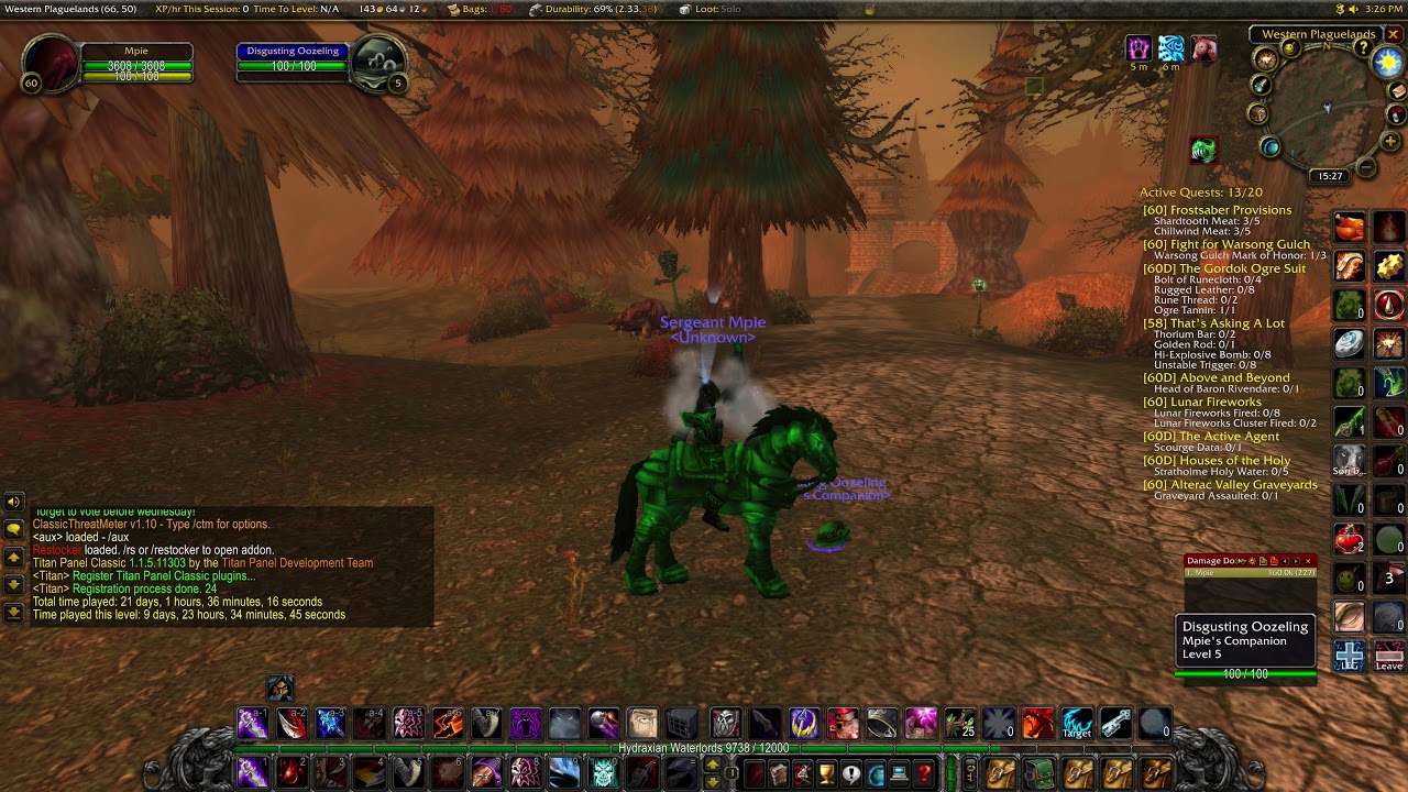 Using Digusting Oozeling - classic WoW