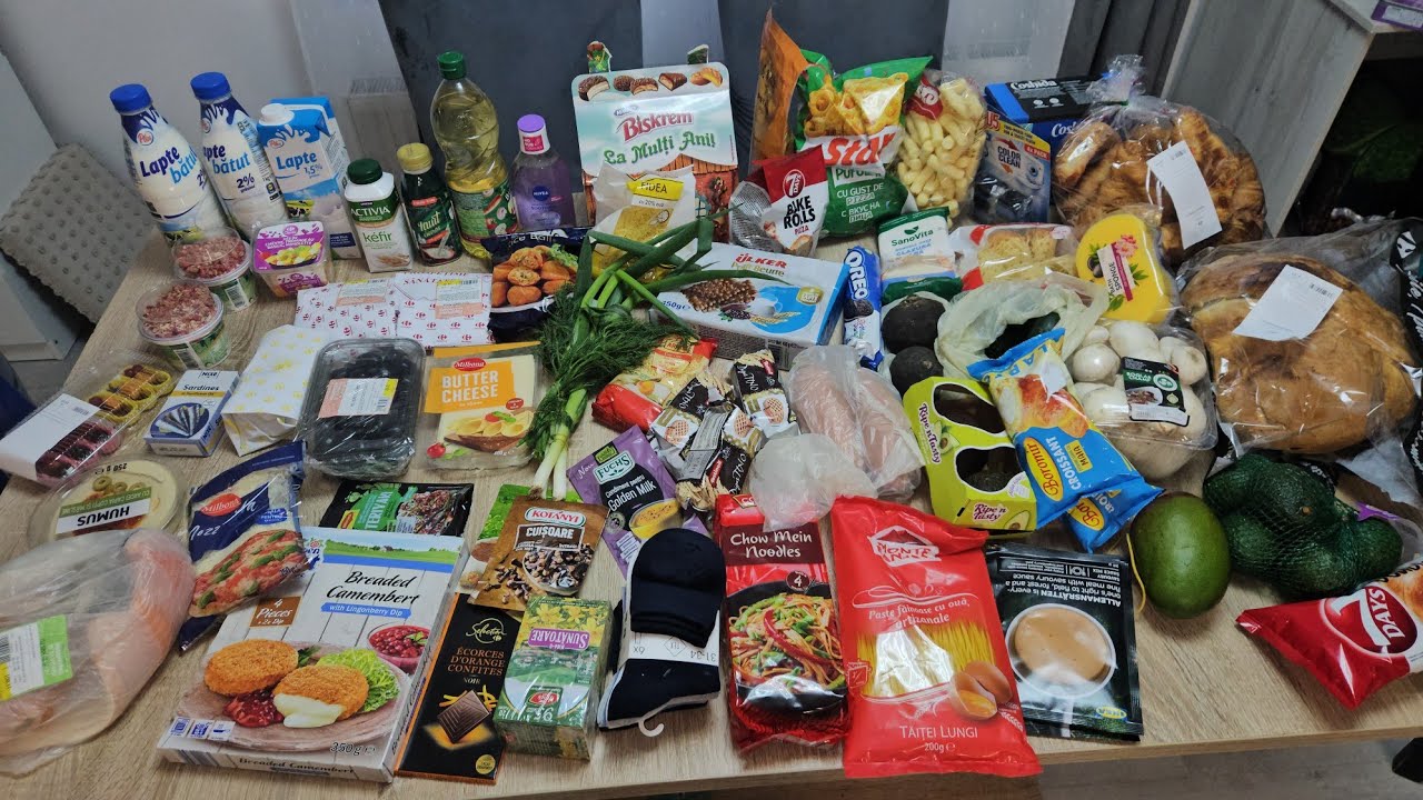 Cumparaturi alimentare Lidl si Carrefour -600 lei