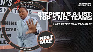Stephen A.'s Top 5️⃣ NFL teams list + Are the Patriots in trouble?! | First Take