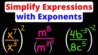 Simplify Algebraic Expressions | Use Several Exponent Rules | Eat Pi