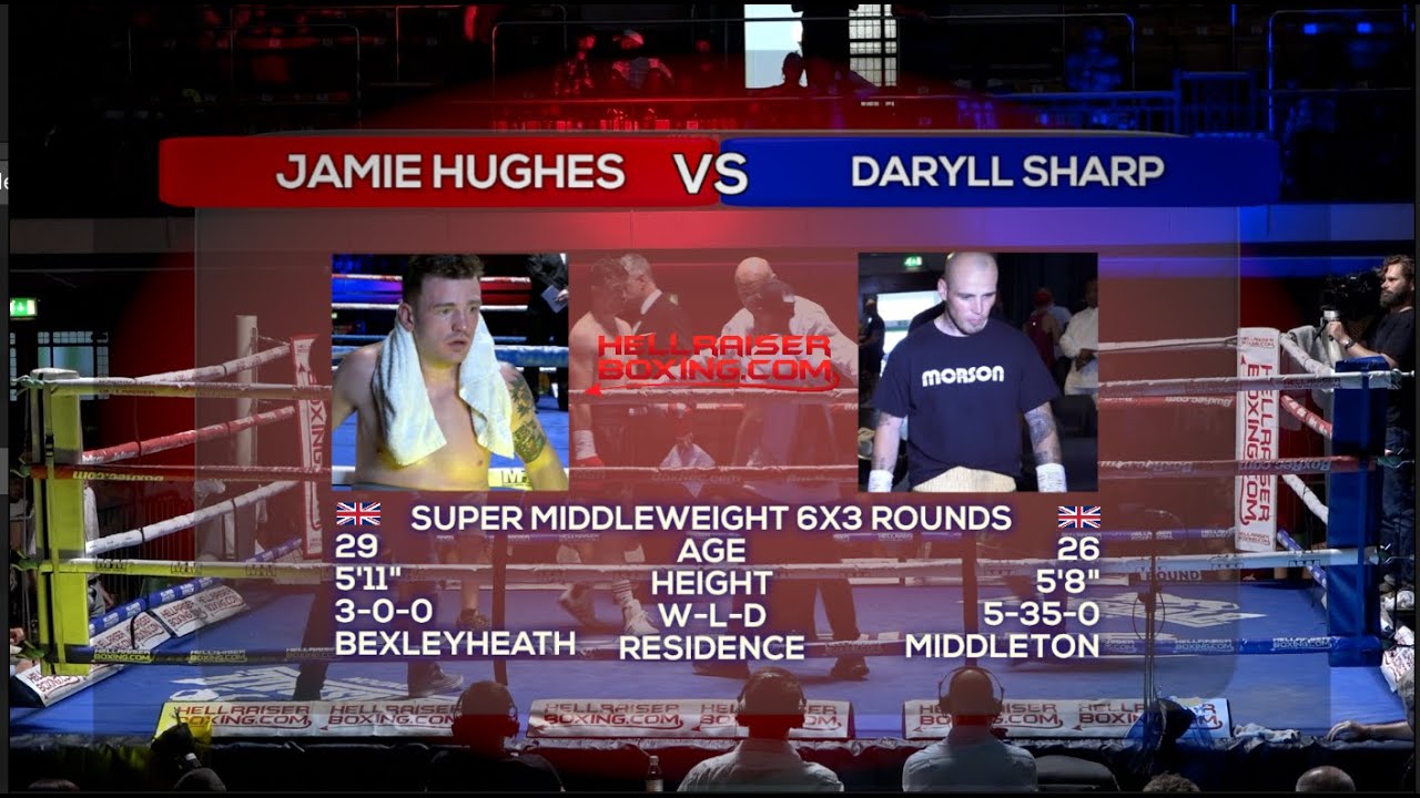 Jamie JJ Hughes V Darryll Sharp 11st 11lbs 6x3 YouTube Jamie JJ Hughes V Darryll Sharp 11st 11lbs 6x3 YouTube