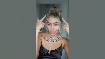 Curly messy bun hair tutorial (for before hair wash days) #hair #hairtutorial #hairupdo #hairstyle