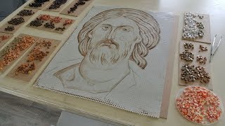 Mosaic Theotokos Hodigitria and new mosaic of Christ