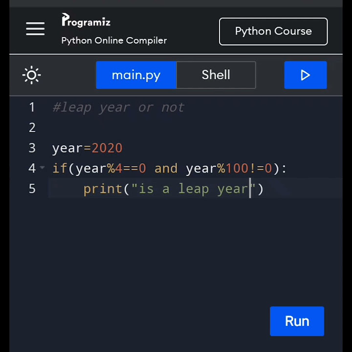 Python code: Leap year or not - YouTube