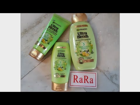 Garnier ultra blend revitalizing shampoo & conditioner & oil in cream with 5 precious herbs review!