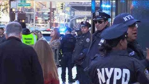 High security and some tension in front of Trump Tower