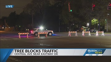 Fallen trees, downed power lines block several Charlotte roads