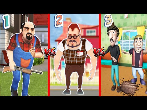 EN KOMİK ve KÖTÜ ADAM KAPIŞMASI 😲 Dark Riddle vs Scary Stranger 3D vs Scary Robber