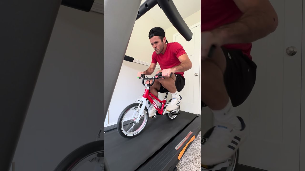 Riding a bike on a treadmill hotsell