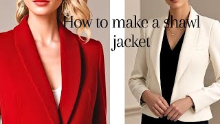 How to cut and sew a shawl jacket in (10 minutes) 🥰 #sewing