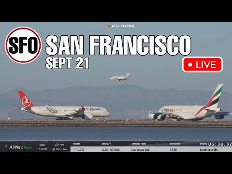 KSFO LIVE | SEPTEMBER 21, 2025 | SAN FRANCISCO Int Airport LIVE STREAM WEBCAM IRL