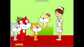 Cats get a flu shot/behave/UNGROUNDED