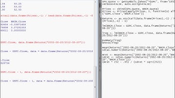 Calculate beta and the Sharpe ratio using R