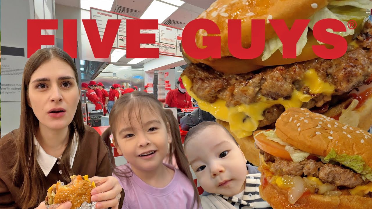 SUB)한국에 하나뿐인 파이브가이즈에 처음가본 체코모녀 반응!? 🍔🍟 【체코커플】