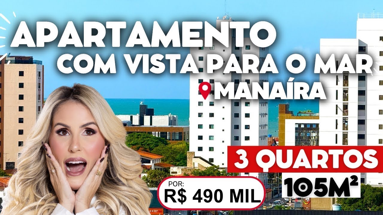 APARTAMENTO DE 105M² COM 3 QUARTOS + DCE COM VISTA MAR EM MANAÍRA Cód 1455