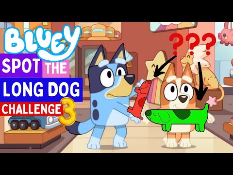 💙 BLUEY - Spot the Long Dog Challenge 3‼️ | Disney Jr | ABC Kids