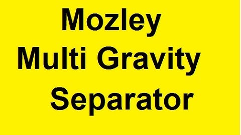 Mozley Multi Gravity Separator