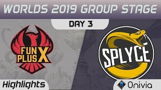 FPX vs SPY Highlights Worlds 2019 Main Event Group Stage FunPlus Phoenix vs Splyce by Onivia