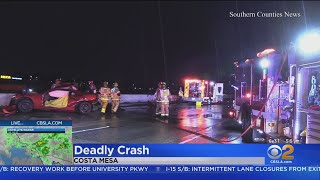 The wet roads contributed to at least one fatal crash in costa mesa.
tina patel and jake reiner report.