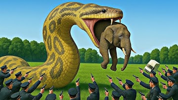 "Giant Snake SWALLOWS an Elephant?! (Real Footage Shocks the World!) 🐍🐘"