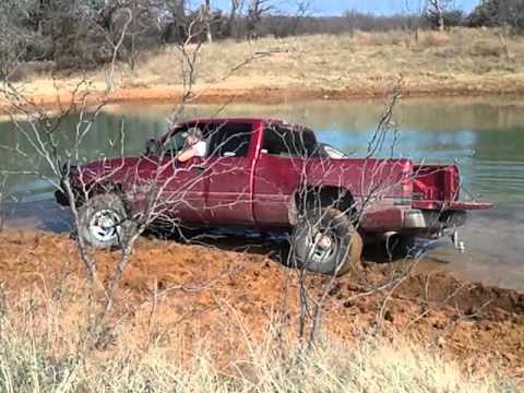 Dodge Ram stuck in tank - YouTube