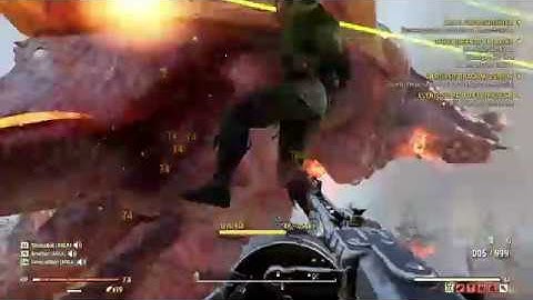 FO76 Scorchbeast Queen VS J25 LMG