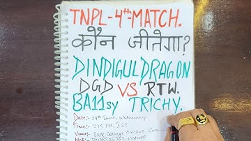Tnpl 2023 4th match Dindigul Dragons vs Ba11sy Trichy,Dd vs Rtw dream11,Dd vs Rtw winner prediction