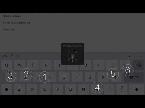 Pisanie brajlem na ekranie iPhone, iPad lub iPod Touch