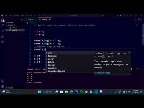 Swap Two Numbers Without Using Third Variable | JavaScript Tutorial