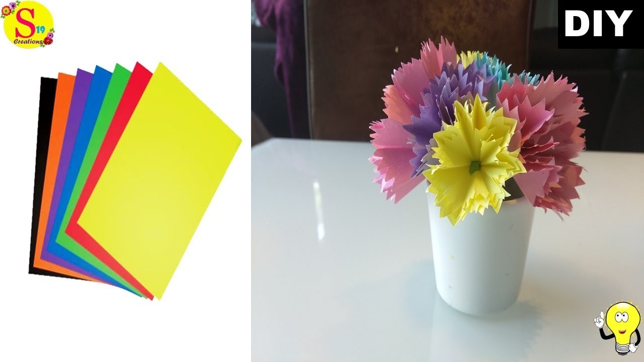 Easy Paper craft ideas for room decoration | paper flowers | easy 5
