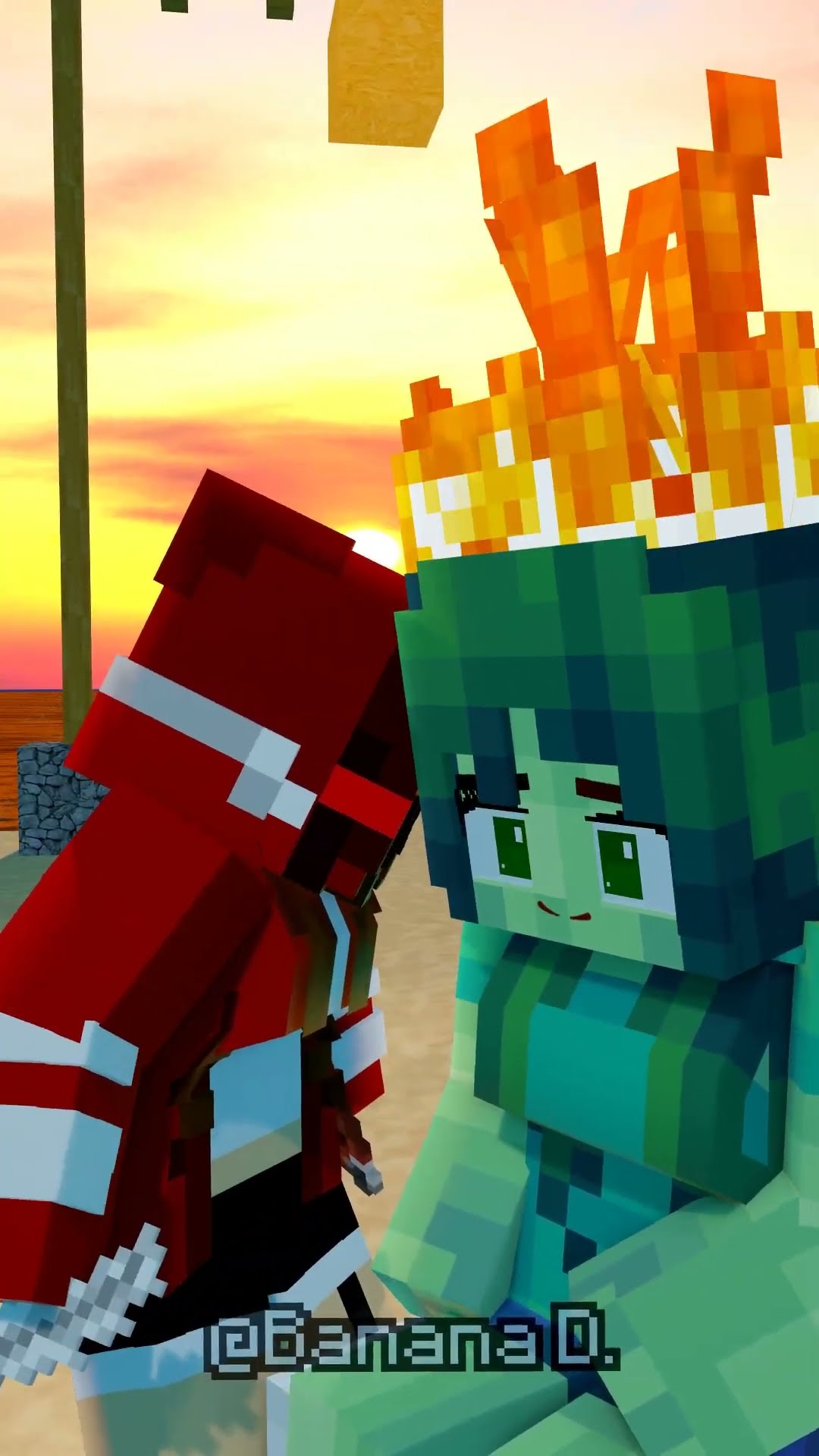 zombie girl vs JJ sister feather in Beach