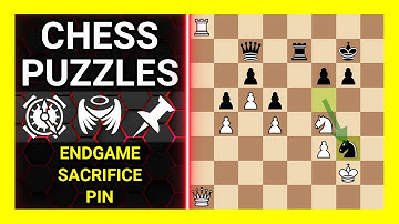 Chess Puzzles to Practice. Themes: Endgame, Sacrifice, Pin. Learn Chess