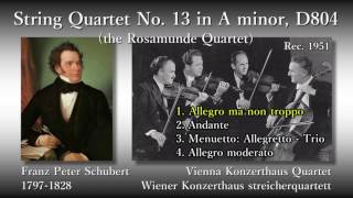 Schubert: String Quartet No. 13, Vienna Konzerthaus Quartet (1951) シューベルト 弦楽四重奏曲第13番