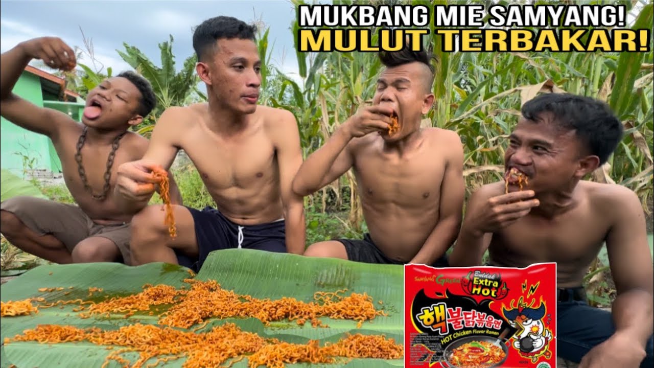 Mukbang Mie Samyang Semua Mulut Hancur Terbakar!