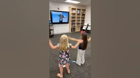 WA Kindergarten and 1st dancing in the library par...