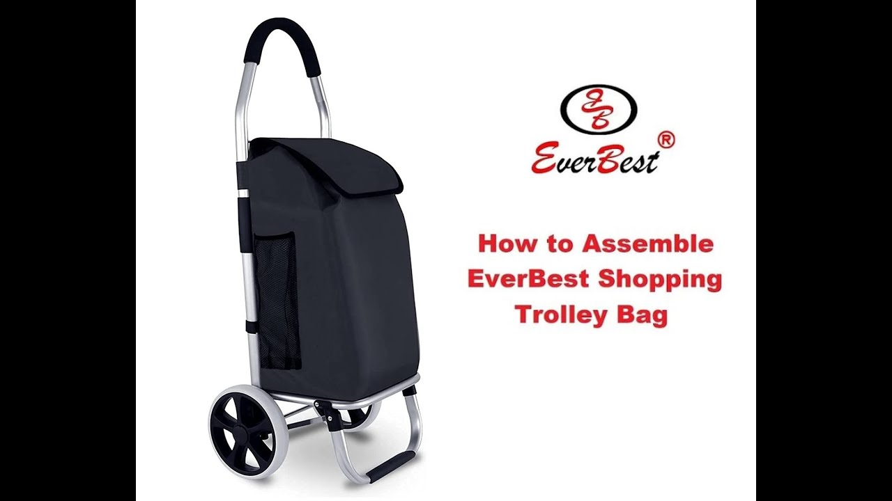 How to Assemble EverBest Fully Foldable Shopping Trolley Bag With Big Wheels 45 L (Black)