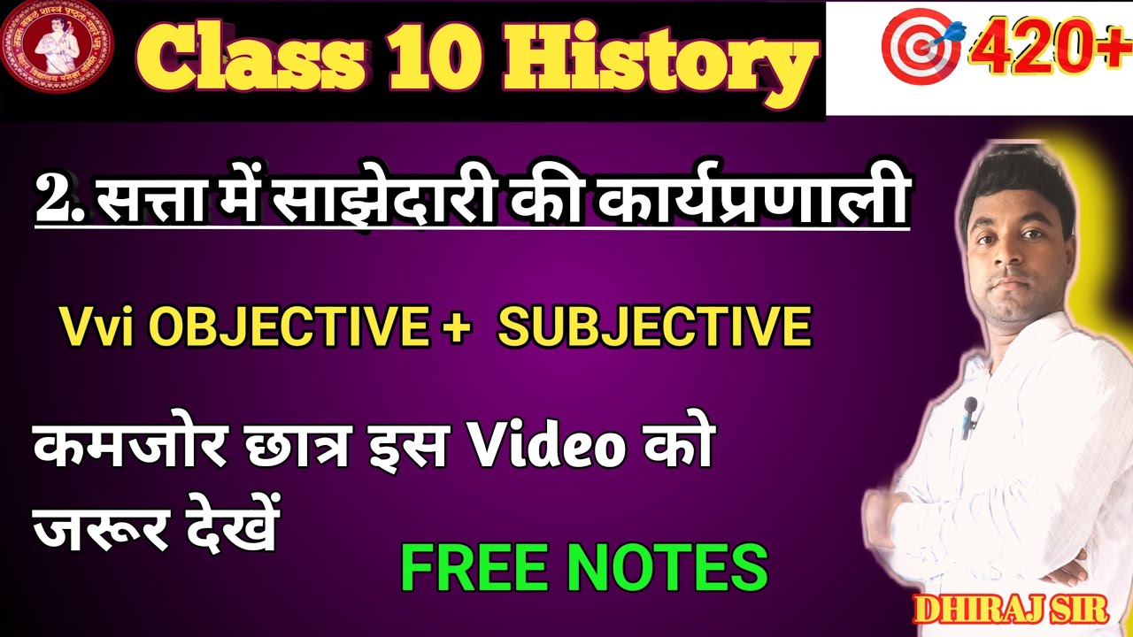 Class 10 Rajniti Shastra Chapter 2 Objective | Class 10 Satta Me