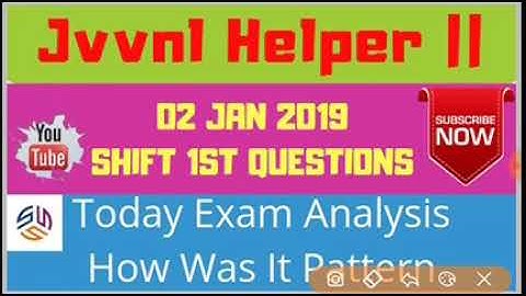 Jvvnl helper 2 exam analysis || 02 Jan 2019 || shift 01 ||👍👍|| #Study_Skill_Success