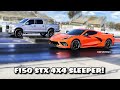 Sleeper 4x4 ford pickup truck embarrasses c8 corvette supercharged 650hp 50 byron dragway