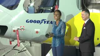 Robin Roberts Christens Goodyear Blimp