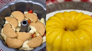 كريم كراميل بالفواكه  لذيذ  جدا /رمضان 2021 | Cream Caramel dessert with fruits in 5 minutes!