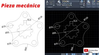 Como dibujar Pieza mecánica en AutocaD