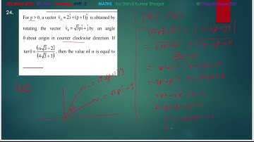 For p  0, a vector v2=2^i+(p+1)^j is obtained by rotating the vector v1=√3p^i+^j by an angle θ about