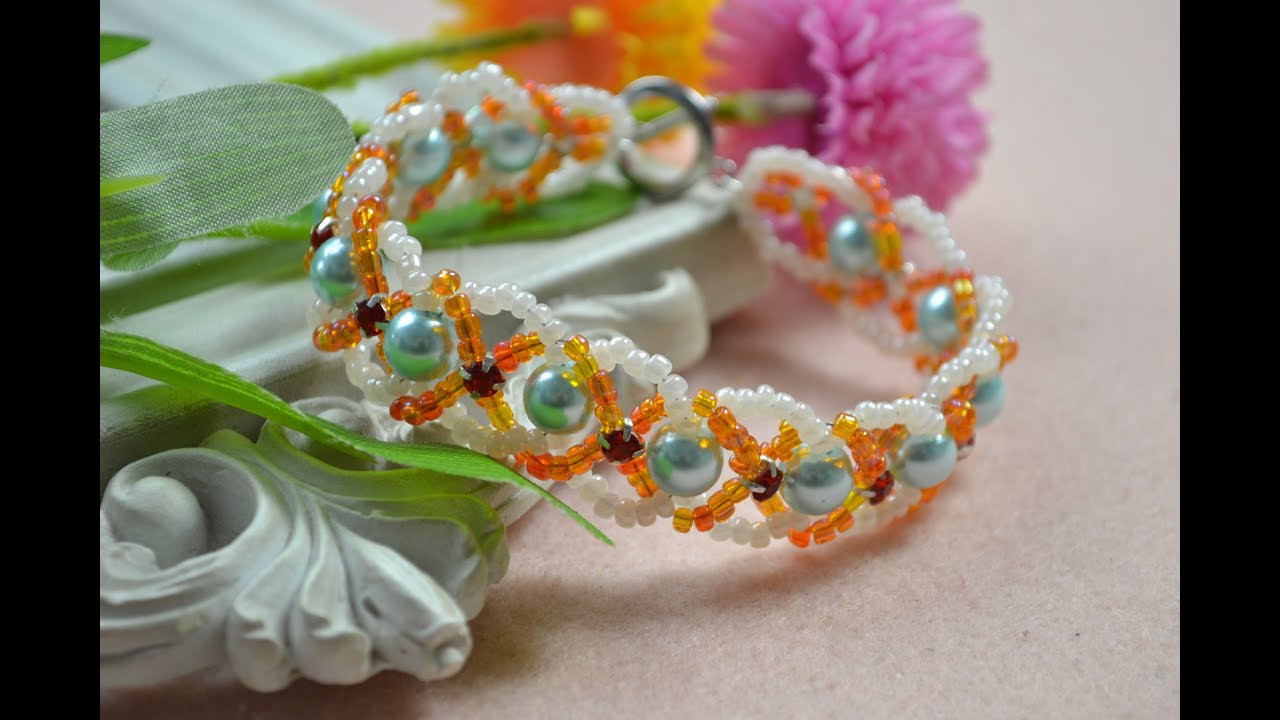 How Do You Make a Criss Cross Beaded Bracelet with Seed Beads and Pearls