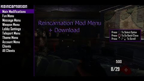 Black Ops 2 - SPRX - Reincarnation Zombies Mod Menu
