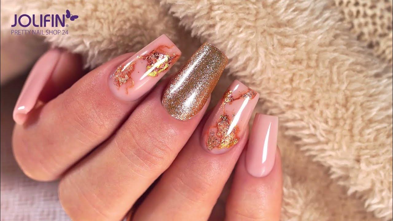 Nailart „Golden Autumn“ mit dem Jolifin LAVENI Shellac super shine