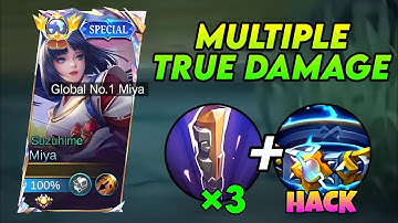 GLOBAL 1 MIYA NEW  MULTIPLE TRUE DAMAGE BUILD 2025!!🔥 (AUTO BURST?💀) -  mobile legends 
