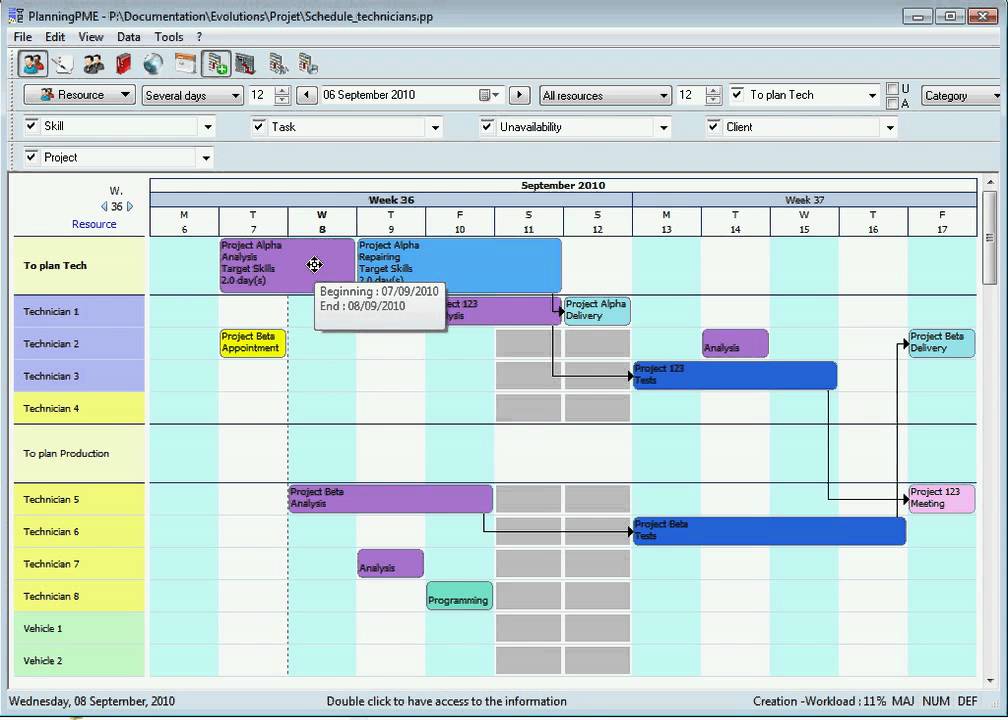 Production Gantt Chart