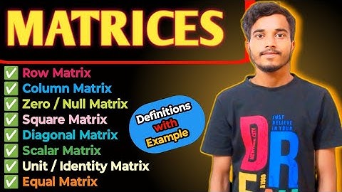 MATRICES ||Definition of Matrix||Types of Matrices||Row Matrix||square Matrix||#jacboard #cbscboard